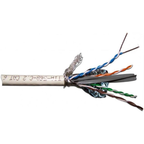 Кабель информационный Lanmaster LAN-6ASFTP-HFLT-GY кат.6A FTP 4 пары 23AWG LSZH внутренний 305м серый