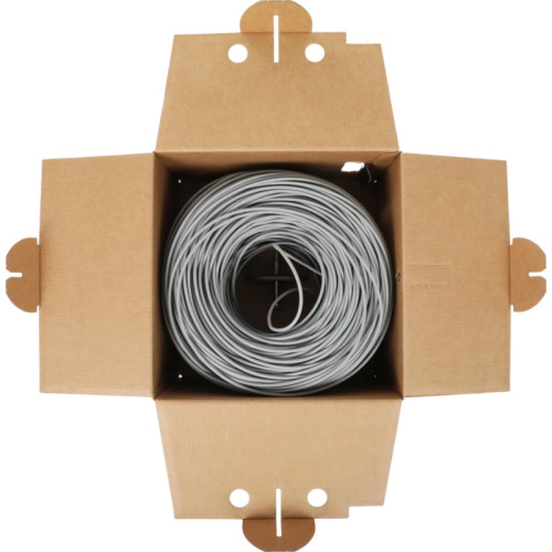 Кабель информационный Hyperline UUTP4R-C5E-S24-IN-LSZH-GY-305 кат.5E UTP 4 пары 24AWG LSZH внутренний 305м серый