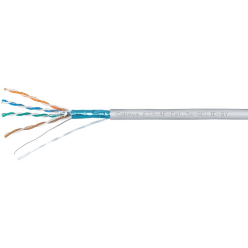 Кабель информационный Cabeus FTP-4P-Cat.5e-SOLID-LSZH-GY кат.5E F/UTP 4 пары LSZH внутренний 305м серый