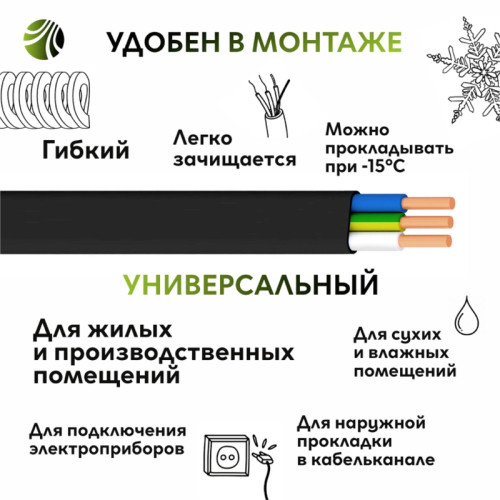 Кабель силовой ВВГнг/ Кабель силовой ВВГнг(А)-LS 3х2.5пл-0.66 ТРТС Кабель силовой ВВГнг/ Кабель силовой ВВГнг(А)-LS 3х2.5пл-0.66 ТРТС