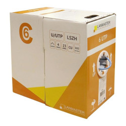 Кабель информационный Lanmaster LAN-6EUTP-HFLT-BL кат.6 UTP 4 пары 23AWG LSZH внутренний 305м черный