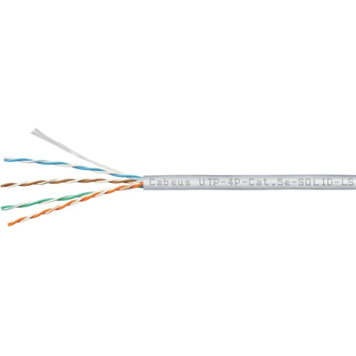 Кабель информационный Cabeus UTP-4P-Cat.5e-SOLID-LSZH-GY кат.5E U/UTP LSZH внутренний 305м серый