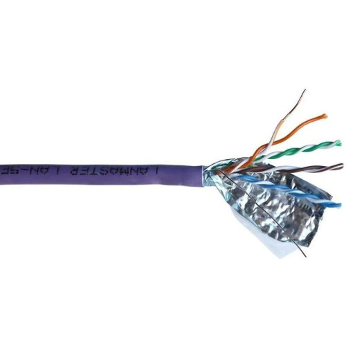 Кабель информационный Lanmaster LAN-6AFTP-HFLT-VI кат.6A FTP 4 пары 23AWG LSZH внутренний 305м фиолетовый