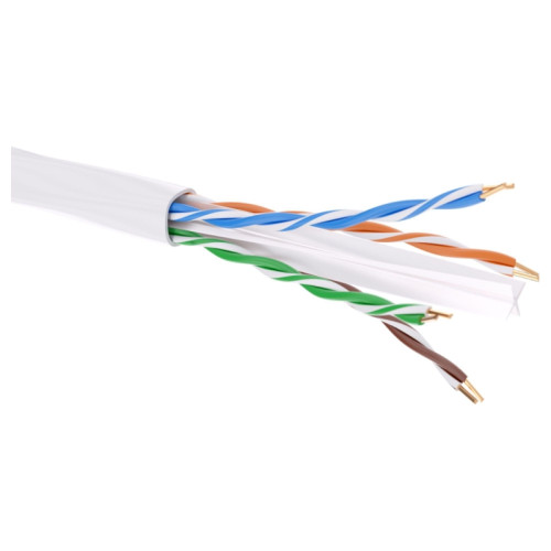 Витая пара/ Витая пара U/UTP 4 пары CAT 6 нг(А)-HF белый коробка 305м