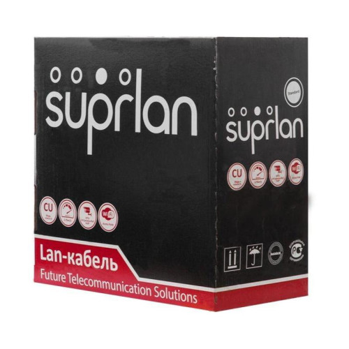 Кабель информационный Suprlan Median 01-0334-9 кат.5E UTP 4 пары 24AWG PVC внутренний 305м серый