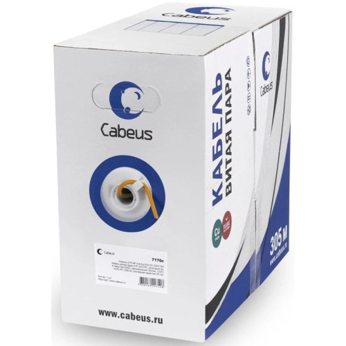 Кабель информационный Cabeus UTP-4P-Cat.5e-SOLID-LSZH кат.5E U/UTP 4 пары LSZH внутренний 305м оранжевый
