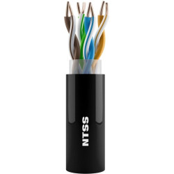 Кабель информационный NTSS NTSS-OUT-UTP4-5E-PE-BL кат.5E U/UTP 4 пары 24AWG PE внешний 305м черный