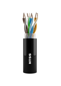 Кабель информационный NTSS NTSS-OUT-UTP4-5E-PE-BL кат.5E U/UTP 4 пары 24AWG PE внешний 305м черный