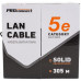 Кабель информационный PROconnect 01-0045-3 кат.5E UTP 4 пары 24AWG PE внешний 305м черный Кабель информационный PROconnect 01-0045-3 кат.5E UTP 4 пары 24AWG PE внешний 305м черный