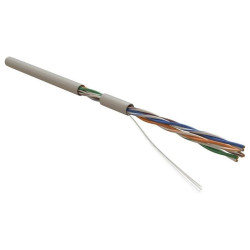 Кабель информационный Hyperline UUTP4R-C5E-S24-IN-PVC-GY-305 кат.5E UTP 4 пары 24AWG PVC внутренний 305м серый