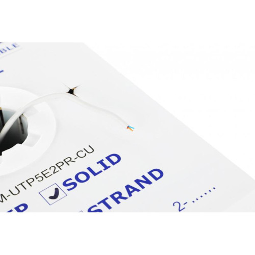 Кабель информационный Lanmaster NM-UTP5E2PR-CU кат.5E UTP 2 пары PVC внутренний 305м серый