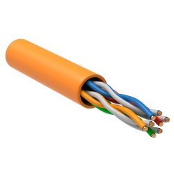 ITK Кабель связи витая пара U/UTP, кат.5E 4x2х24AWG solid, LSZH, 305м, оранжевый