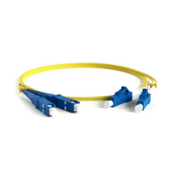 Кабель Hyperline  FC-D2-9-LC/UR-SC/UR-H-1M-LSZH-YL Патч-корд волоконно-оптический (шнур) SM 9/125 (OS2), LC/UPC-SC/UPC, 2.0 мм, duplex, LSZH, 1 м