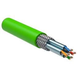 Кабель связи витая пара S/FTP, кат.6A 4х2х23AWG solid, LSZH, 305м, зеленый