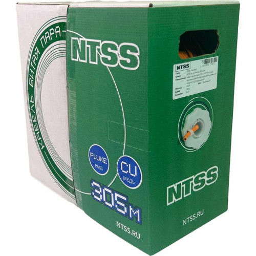 Кабель информационный NTSS NTSS-IN-UTP4-5Е-LSZH-OR кат.5E UTP 4 пары 24AWG LSZH внутренний 305м оранжевый