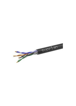 Кабель информационный Suprlan Premium 01-0311-2 кат.5E UTP 4 пары 24AWG PE внешний 305м черный