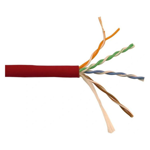 Кабель информационный Lanmaster LAN-5EUTP-PT-LSZH-RD кат.5E UTP 4 пары 24AWG LSZH внутренний 305м красный