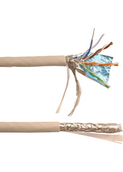 Кабель информационный Lanmaster LAN-5ESFUTP-HFLT-GY кат.5E SF/UTP 4 пары 24AWG LSZH внутренний 305м серый