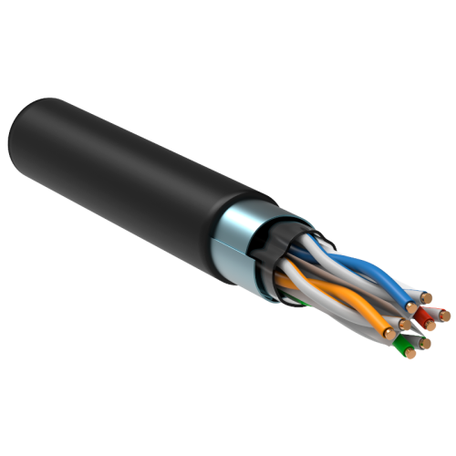 Кабель вп F/UTP, кат.6 4х2х23AWG solid LDPE 305м чер.