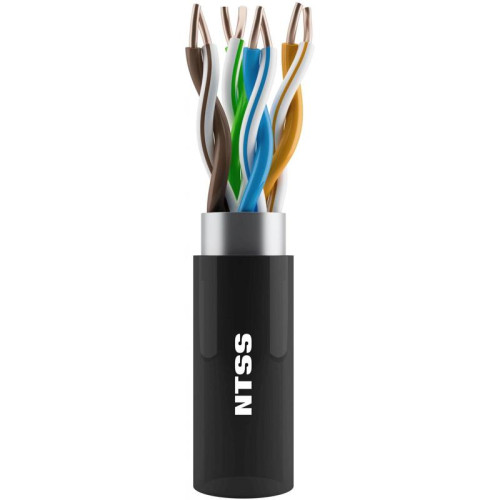 Кабель информационный NTSS NTSS-OUT-FTP4-5Е-PE-BL кат.5E FTP 4 пары 24AWG PE внешний 305м черный