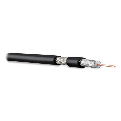 Кабель коаксиальный Hyperline COAX-RG6-CU-500 RG-6 U/FTP PVC внутренний 500м черный