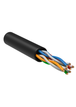 Каб. в. п. U/UTP кат. 5E 4x2х24AWG solid LSZH 305м чер.