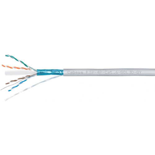 Кабель информационный Cabeus FTP-4P-CAT.6-SOLID-GY кат.6 U/FTP 4 пары PVC внутренний 305м серый Кабель информационный Cabeus FTP-4P-CAT.6-SOLID-GY кат.6 U/FTP 4 пары PVC внутренний 305м серый