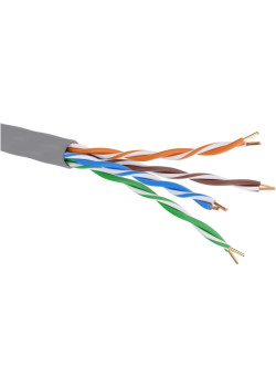 Витая пара/ Витая пара U/UTP 4 пары CAT 5E нг(А)-HF серый коробка 305м