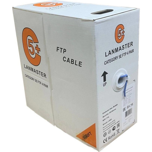 Кабель информационный Lanmaster LAN-5EUTP-PT-LSZH-WH кат.5E UTP 4 пары 24AWG LSZH внутренний 305м белый Кабель информационный Lanmaster LAN-5EUTP-PT-LSZH-WH кат.5E UTP 4 пары 24AWG LSZH внутренний 305м белый