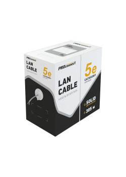 Кабель информационный PROconnect 01-0152 кат.5E UTP 4 пары 24AWG PVC внутренний 305м серый
