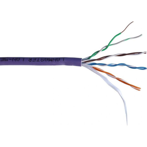 Кабель информационный Lanmaster LAN-5EUTP-HFLT-VI кат.5E UTP 4 пары 24AWG LSZH внутренний 305м фиолетовый