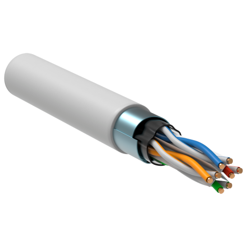 ITK Кабель связи витая пара F/UTP кат. 6 4х2х23AWG solid LSZH 305м белый