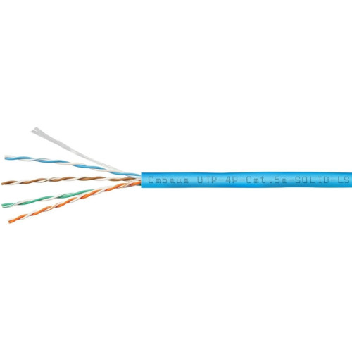 Кабель информационный Cabeus UTP-4P-Cat.5e-SOLID-LSZH-BL кат.5E U/UTP 4 пары LSZH внутренний 305м синий Кабель информационный Cabeus UTP-4P-Cat.5e-SOLID-LSZH-BL кат.5E U/UTP 4 пары LSZH внутренний 305м синий