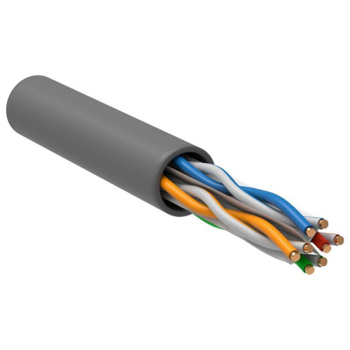 Кабель информационный ITK LC1-C604-111 кат.6 UTP 4 пары 23AWG PVC внутренний 305м серый