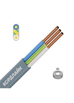 Кабель силовой ВВГ/ Кабель силовой ВВГ-Пнг(А)-LS 3x1,5ок(N,PE)-0,66 50м ТРТС