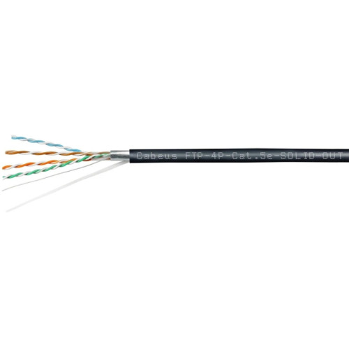 Кабель информационный Cabeus FTP-4P-Cat.5e-SOLID-OUT-PE-UV кат.5E F/UTP 4 пары PE внешний 305м черный