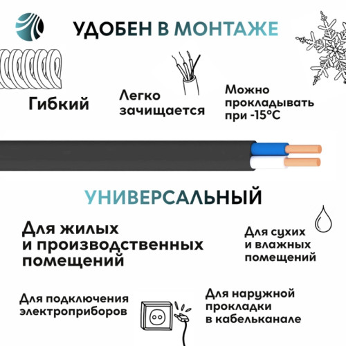 Кабель силовой ВВГнг/ Кабель силовой ВВГнг(А)-LSLTx 2х1.5пл Кабель силовой ВВГнг/ Кабель силовой ВВГнг(А)-LSLTx 2х1.5пл