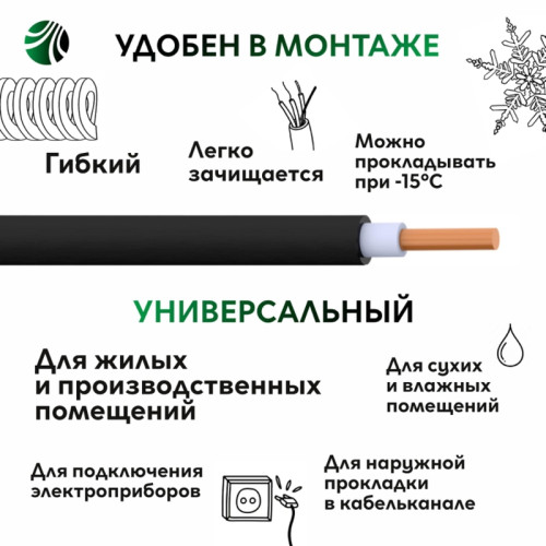 Кабель силовой ВВГнг/ Кабель силовой ВВГнг(А)-LS 1х10 белыйТРТС Кабель силовой ВВГнг/ Кабель силовой ВВГнг(А)-LS 1х10 белыйТРТС
