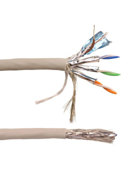 Кабель Lanmaster LAN-6ESFTP-HFLT-GY кат.6 S/FTP 4 пары 23AWG 100Om нг(А)-HF внутренний 305м серый