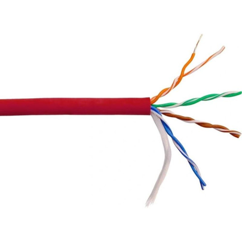 Кабель информационный Lanmaster LAN-5EUTP-HFLT-RD кат.5E UTP 4 пары 24AWG LSZH внутренний 305м красный