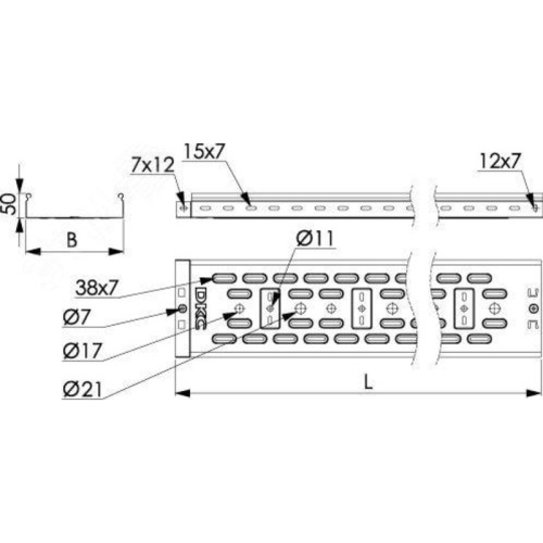 Лоток перфорированный/ Лоток перфорированный 100х50х3000 Лоток перфорированный/ Лоток перфорированный 100х50х3000