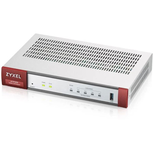 Межсетевой экран/ Межсетевой экран Zyxel ATP100, 1xWAN GE, 1xOPT GE (LAN/WAN), 3xLAN/DMZ GE, 1xUSB3.0, AP Controller (8/24), NebulaFlex Pro, с подпиской Gold на 1 год (AS, AV, CF, IDP/DPI, Sandboxing, SecuReporter, Secure Wi-Fi, 24 AP) **