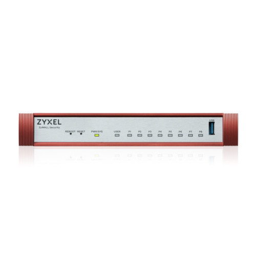 Межсетевой экран Zyxel USG Flex 100H (USGFLEX100H-EUCI02F) 10/100/1000BASE-TX компл.:набор подписок на 1 год AS/AV/CF/IDP красный