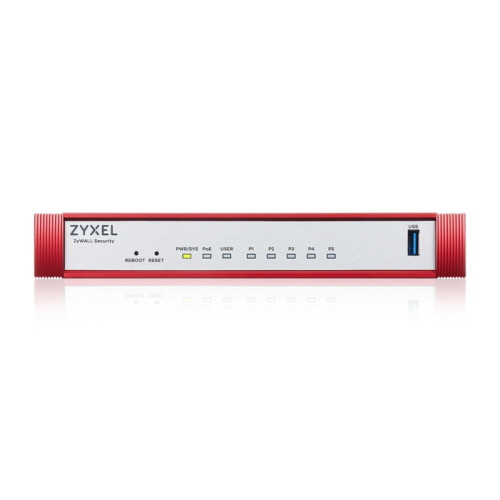 Межсетевой экран/ Межсетевой экран Zyxel USG FLEX 50HP, 1xRJ-45: 1G PoE+ (LAN/WAN), 4xRJ-45: 1G (LAN/WAN), 1xUSB3.0 **