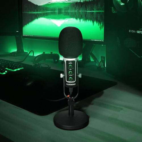 Микрофон проводной SunWind SW-SM500G 1.8м черный