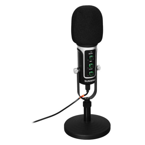 Микрофон проводной SunWind SW-SM500G 1.8м черный