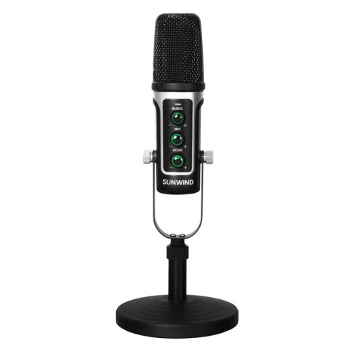 Микрофон проводной SunWind SW-SM500G 1.8м черный