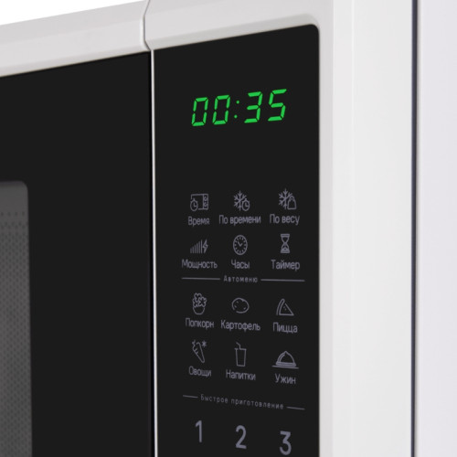 Микроволновые печи MAUNFELD MFSMO720EB07/ СВЧ печь, 20л, 700Вт, электронное управление, 6 автоматических программ, 44.5х25.5х32.5 см, Цвет: белый