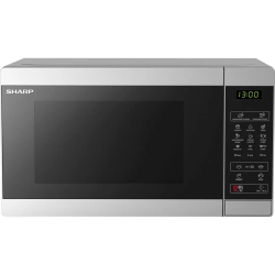 Микроволновая печь Sharp/ 20 л, 800 Вт, переключатели - сенсор, гриль, дисплей, 44 см x 25.8 см x 32.4 см,серебристый металлик