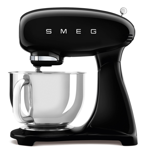 Планетарный миксер, Мощность 0,8 кВт; Объем чаши 4,8л; Регулировка скорости, 2 насадки для взбивания, 1 насадка для теста, крышка для чаши, черный